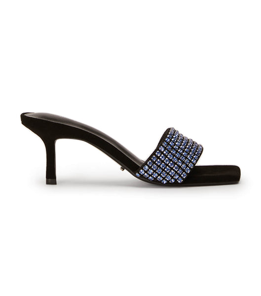 Tony Bianco Amos Blue Crystal/Black Mocka 6.5cm Evenemangsklackar Blå Svarta | SEEGJ71735