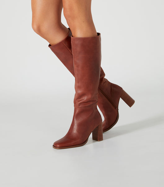 Tony Bianco Asher Cognac 8.5cm Mid Calf Boots Bruna | SEJKU80164