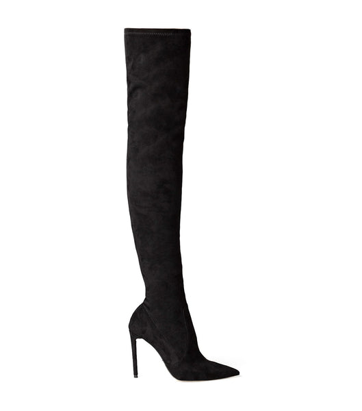 Tony Bianco Avah Black Stretch Mocka 10.5cm Stilettstövlar Svarta | PSEER41028