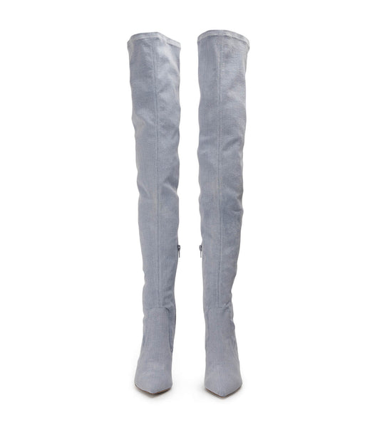 Tony Bianco Avah Denim Stretch 10.5cm Stretchstövlar Blå | ZSEMJ34278