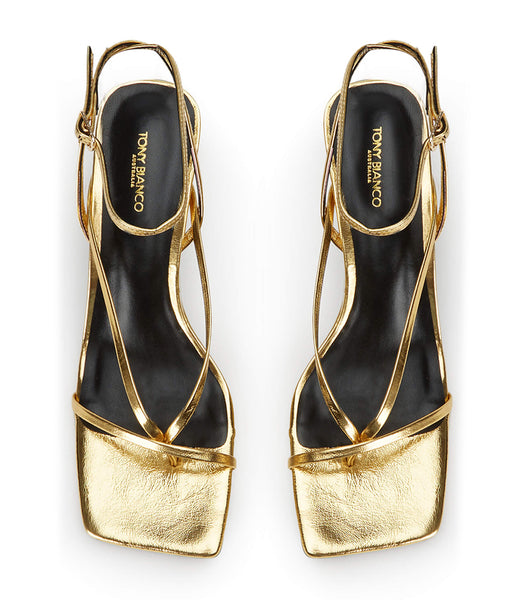 Tony Bianco Avi Gold Foil 6.5cm Strappy Heels Guld | SEZPD48834