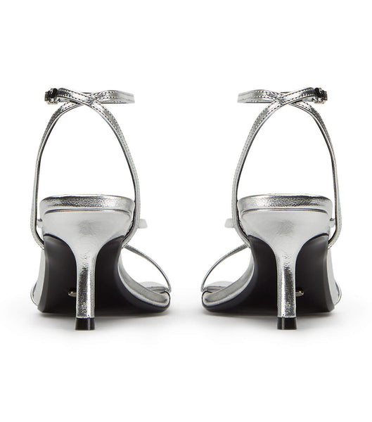 Tony Bianco Avi Silver Foil 6.5cm Strappy Heels Silver | USETG58899