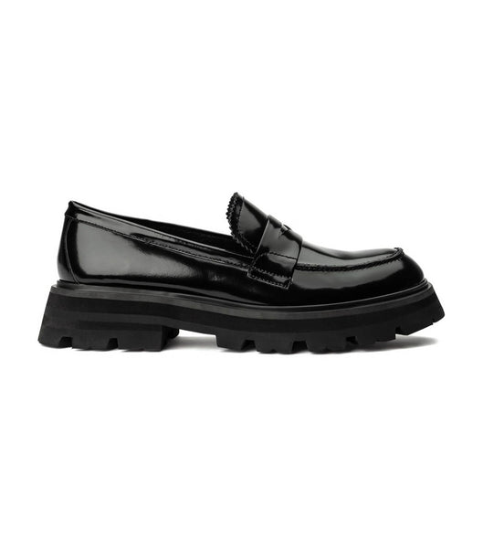 Tony Bianco Axell Black Hi Shine 4.5cm Loafers Svarta | FSEUI45100