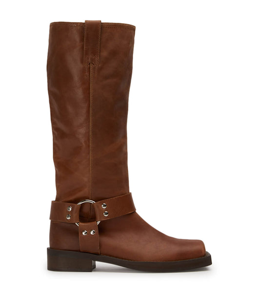 Tony Bianco Biker Cognac 3.5cm Stridsstövlar Bruna | ASEWC97176