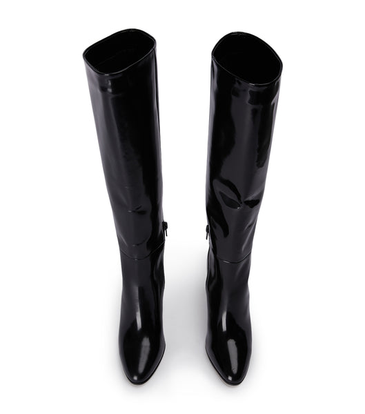 Tony Bianco Boss Black Hi Shine 9.5cm Mid Calf Boots Svarta | SEZDE68211