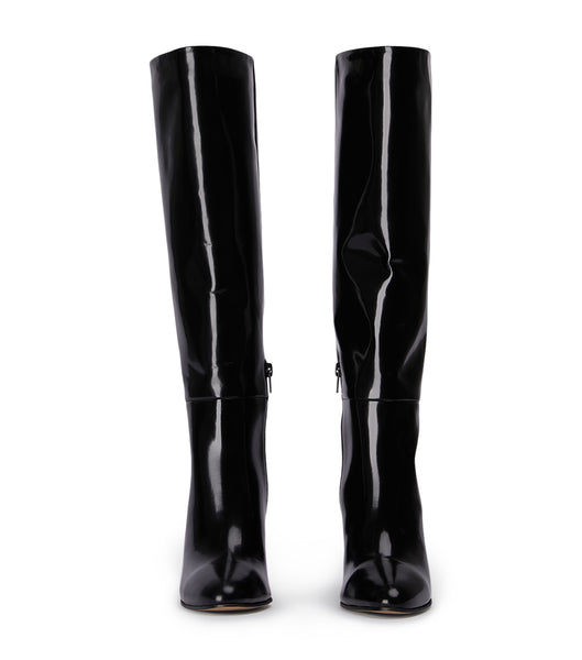 Tony Bianco Boss Black Hi Shine 9.5cm Mid Calf Boots Svarta | SEZDE68211