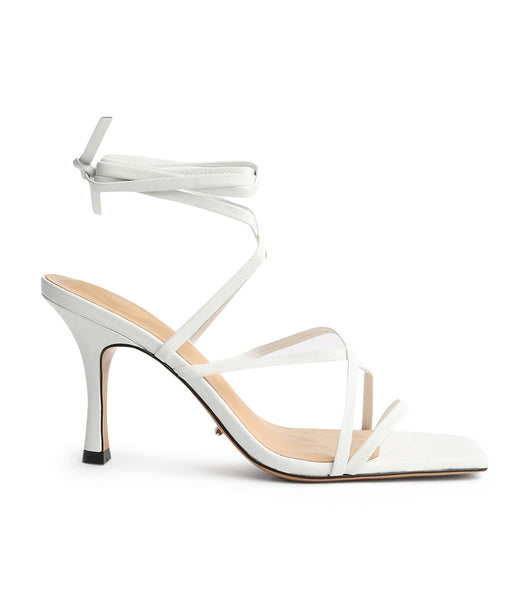 Tony Bianco Caden White Sheep Nappa 8.5cm Strappy Heels Vita | GSEEC33396