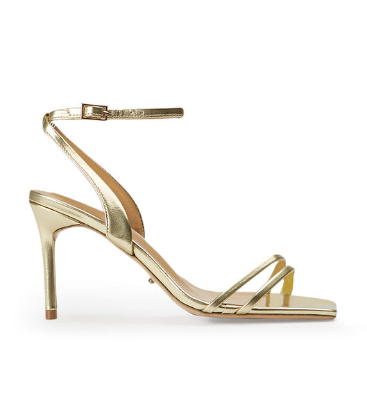 Tony Bianco Camelia Gold Nappa Metallic 8.5cm Strappy Heels Guld Metal | QSEUV12299