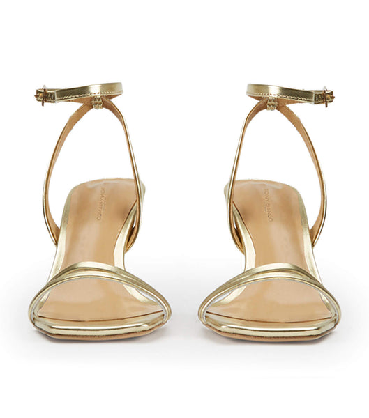 Tony Bianco Camelia Gold Nappa Metallic 8.5cm Låga klackar Guld Metal | XSEBH92549