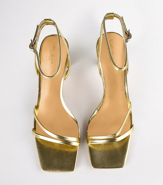 Tony Bianco Corso Gold Nappa Metallic 8.5cm Låga klackar Guld Metal | SEZDE53326