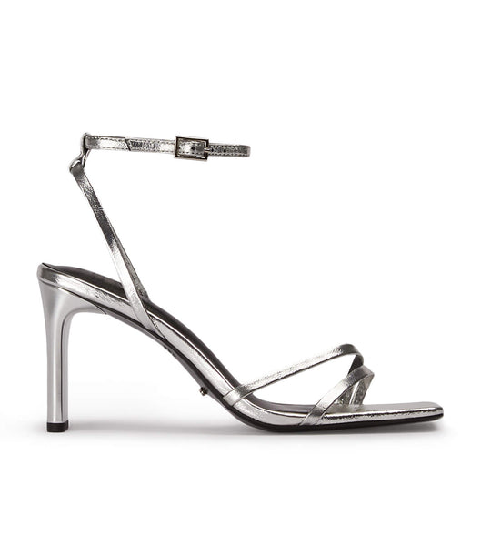 Tony Bianco Corso Silver Foil 8.5cm Strappy Heels Silver | SEQCS90655