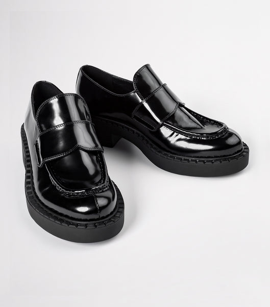 Tony Bianco Corvette Black Hi Shine 4.5cm Loafers Svarta | YSEVQ87423