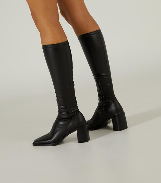 Tony Bianco Damon Black Venezia 7.5cm Mid Calf Boots Svarta | SEEGJ31942