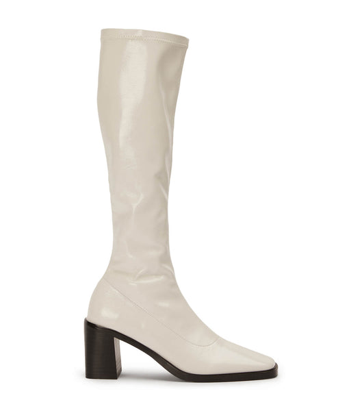 Tony Bianco Damon Ecru Crinkle Lack 7.5cm Mid Calf Boots Vita | ZSENQ93916