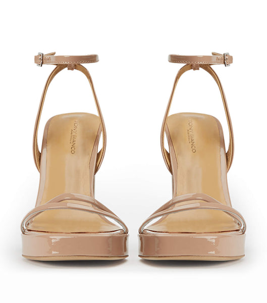 Tony Bianco Dandy Coco Lack 11.5cm Strappy Heels Beige | SENZX79247