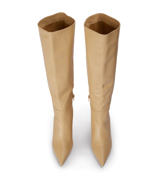 Tony Bianco Drake Butter Nappa 9.5cm Mid Calf Boots Beige | XSEGW11902