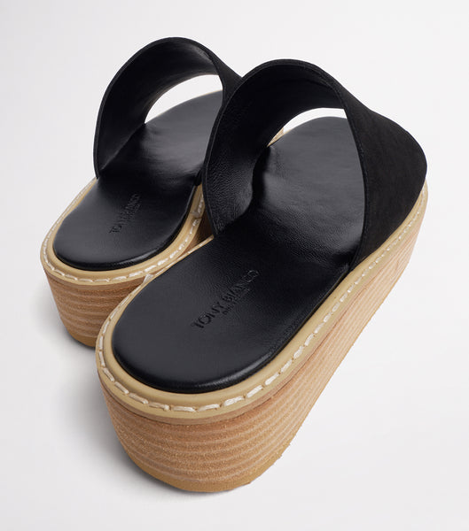 Tony Bianco Elke Black 4.5cm Platta Sandaler Svarta | YSEVQ80416