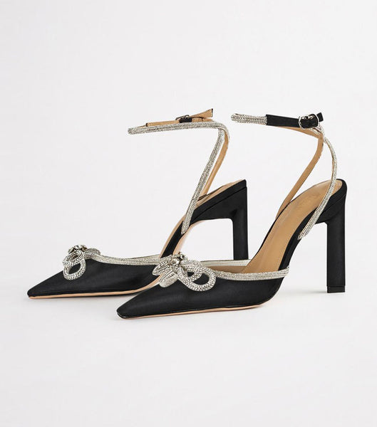 Tony Bianco Elsie Black Satin 10.5cm Stilettklackar Svarta | ZSEMJ72669