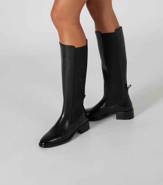 Tony Bianco Emrata Black Como 4cm Mid Calf Boots Svarta | TSEWZ67733