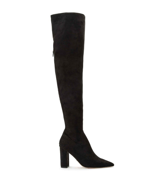 Tony Bianco Estella Black Stretch Mocka 8.5cm Stretchstövlar Svarta | SSEVO98899