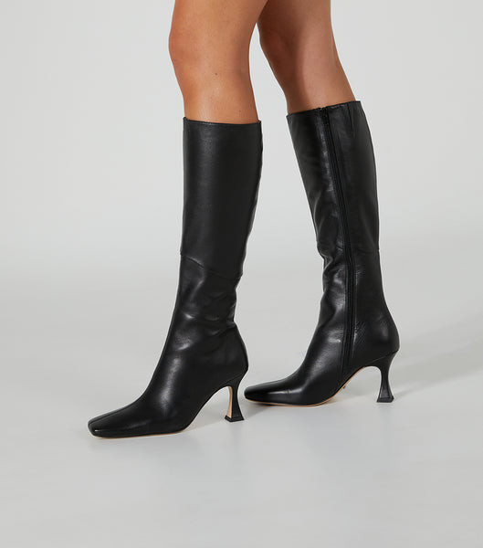 Tony Bianco Fantasy Black Venice 8cm Mid Calf Boots Svarta | DSEVO63633