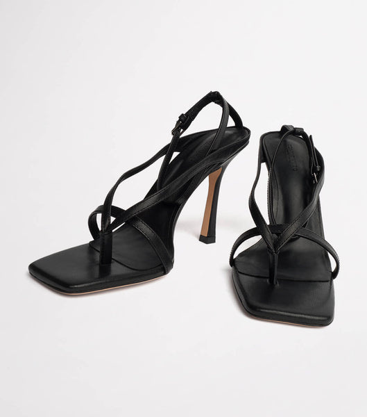 Tony Bianco Faythe Black Kid 10.5cm Strappy Heels Svarta | LSESX61114