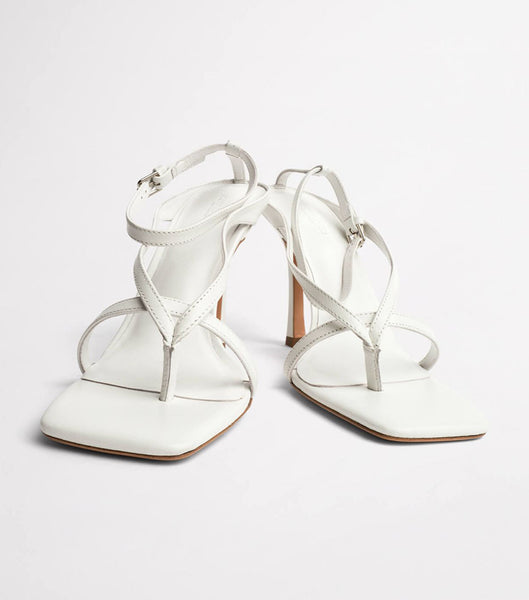 Tony Bianco Faythe White Kid 10.5cm Strappy Heels Vita | PSEER74948