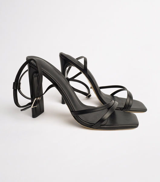 Tony Bianco Fiance Black Kid 11cm Strappy Heels Svarta | SEEGJ49650