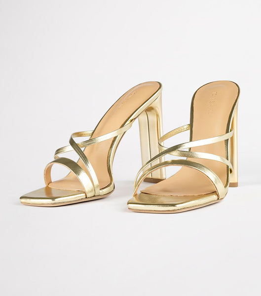 Tony Bianco Fior Gold Nappa Metallic 11cm Strappy Heels Guld Metal | DSEVO97704