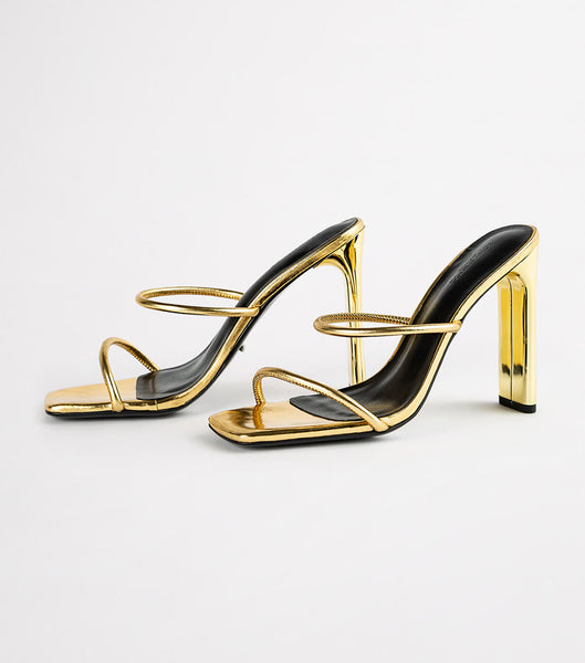 Tony Bianco Florence Gold Foil 11cm Strappy Heels Guld | DSEKV40031