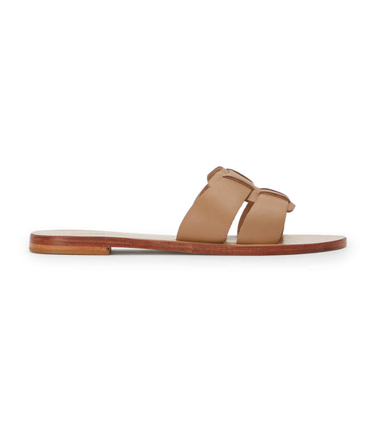 Tony Bianco Force Camel 1cm Platta Sandaler Bruna | ASEWC96864