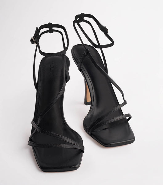 Tony Bianco Franci Black Kid 10.5cm Strappy Heels Svarta | SEIIZ56680