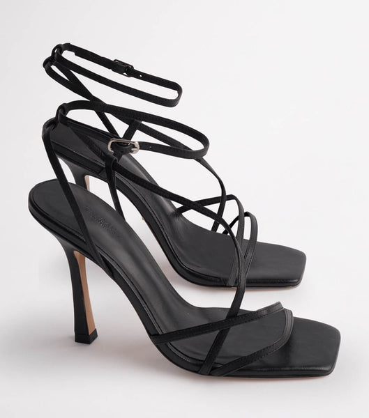 Tony Bianco Franci Black Kid 10.5cm Strappy Heels Svarta | SEIIZ56680