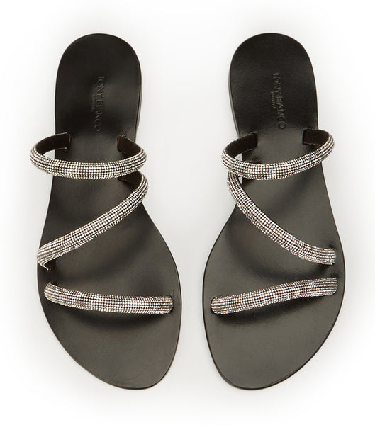 Tony Bianco Fusion Crystal/Black Mocka 1cm Sandaler Svarta | FSEUI50685