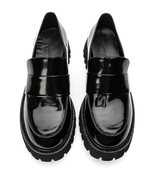 Tony Bianco Gisele Black Hi Shine 4cm Loafers Svarta | XSEGW16646