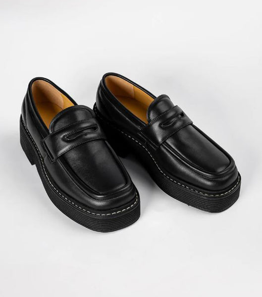 Tony Bianco Granite Black Nappa 5cm Loafers Grå Svarta | XSEBH82294