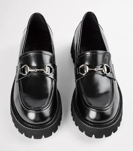 Tony Bianco Greer Black Hi Shine 4cm Loafers Svarta | LSETR87025