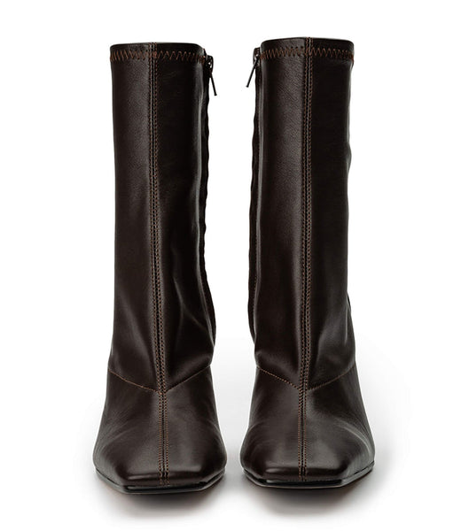 Tony Bianco Halsey Chocolate Nappa 10.5cm Ankelboots Choklad | SEQCS18987