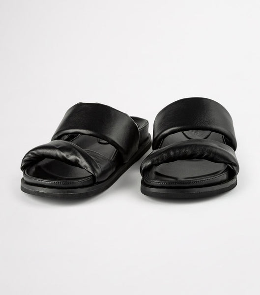 Tony Bianco Henry Black Nappa 3.5cm Platta Sandaler Svarta | SEJBT57251