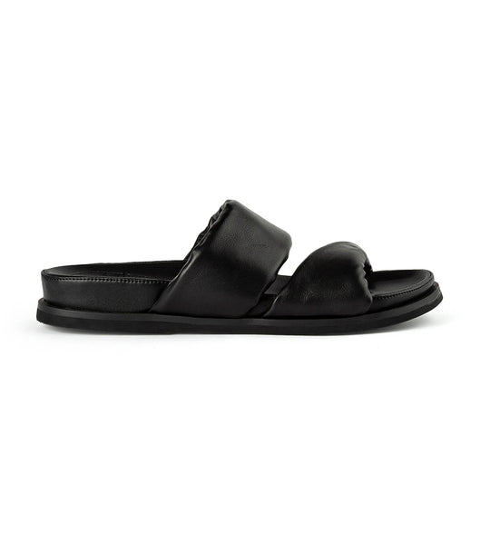 Tony Bianco Henry Black Nappa 3.5cm Platta Sandaler Svarta | SEJBT57251