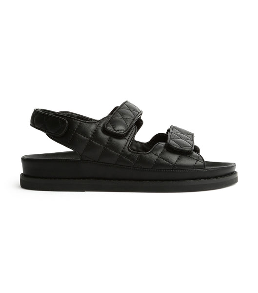 Tony Bianco Hiranni Black Sheep Nappa 3.5cm Platta Sandaler Svarta | LSESX40056