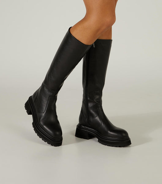 Tony Bianco Hitch Black Venice 5.5cm Mid Calf Boots Svarta | DSEKV15752