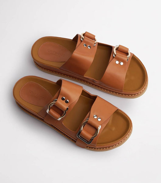 Tony Bianco Hunter Tan Como 3.5cm Platta Sandaler Bruna | YSEVQ30094