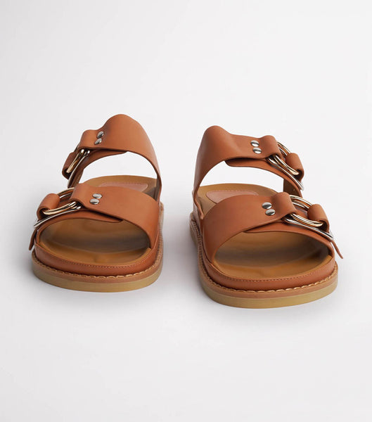 Tony Bianco Hunter Tan Como 3.5cm Platta Sandaler Bruna | YSEVQ30094