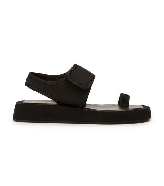 Tony Bianco Iso Black Neoprene 3.5cm Platta Sandaler Svarta | LSETR32954