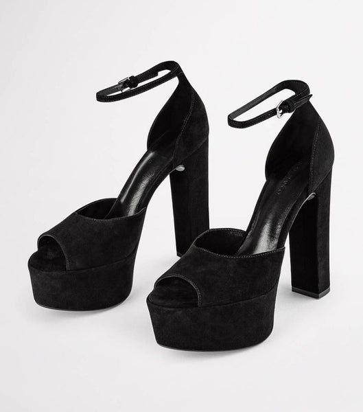 Tony Bianco Jayze Black Mocka 14cm Platform Skor Svarta | SEXMI26577