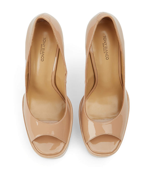 Tony Bianco Jolee Nude Lack 15cm Platform Skor Beige | BSESD97540