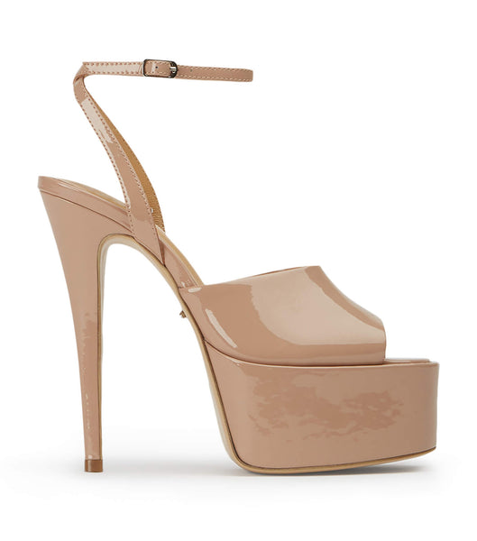 Tony Bianco Journey Coco Lack 15cm Platform Skor Beige | SENEJ21850