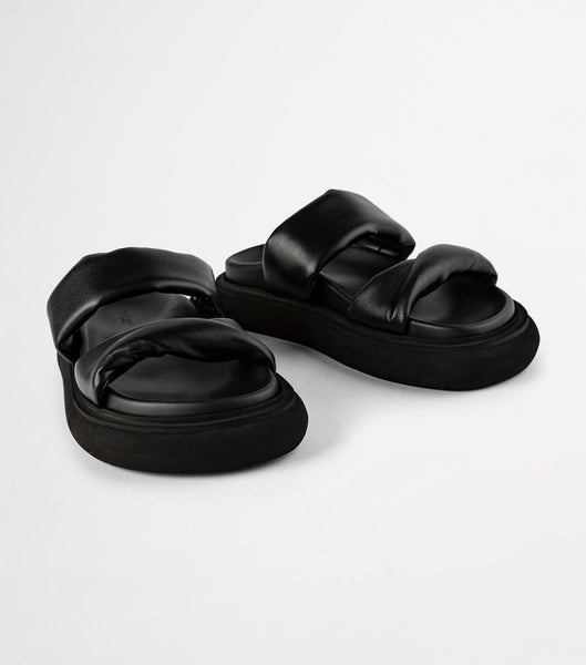 Tony Bianco June Black Nappa 3cm Badtofflor Svarta | SECIF41545