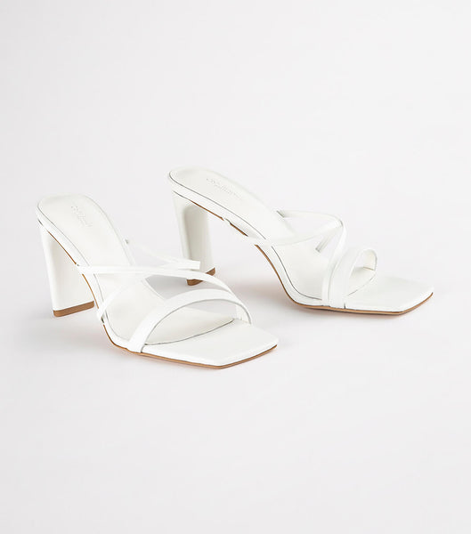 Tony Bianco Klassiska White Nappa 8.5cm Strappy Heels Vita | SEXMI19041